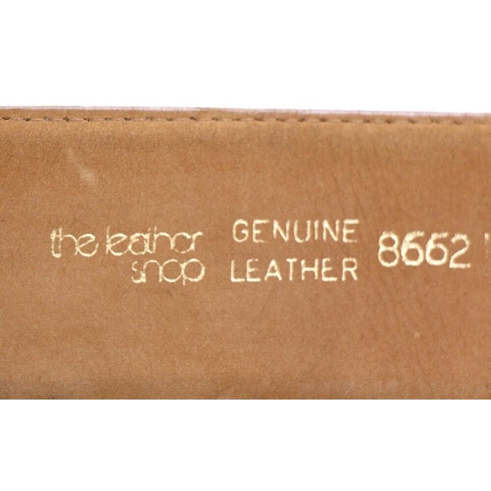 The Leather Snop IVORY REAL LEATHER 2"Wd STITCHED CASUAL WOMEN'S BELT Sz M (F68 - Picture 7 of 13